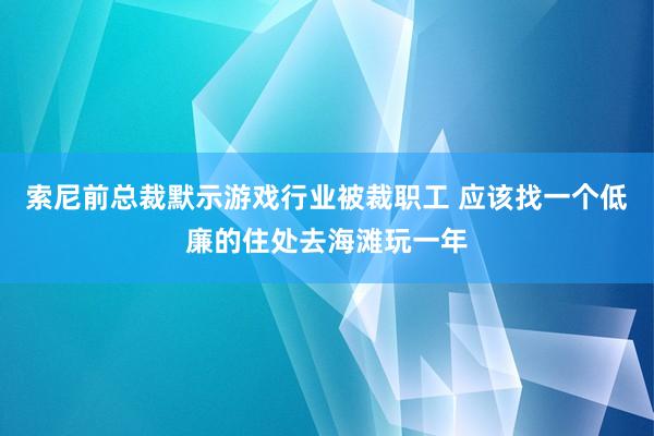 索尼前总裁默示游戏行业被裁职工 应该找一个低廉的住处去海滩玩一年