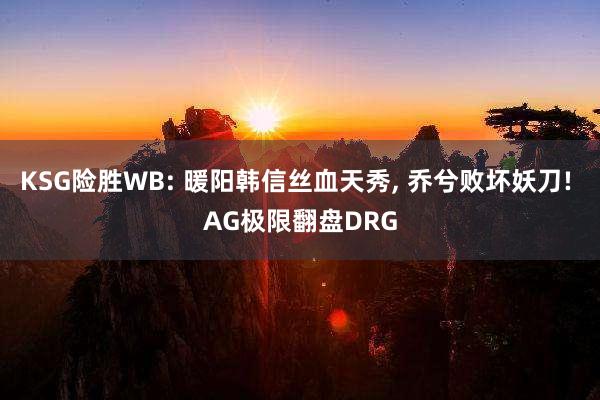 KSG险胜WB: 暖阳韩信丝血天秀, 乔兮败坏妖刀! AG极限翻盘DRG