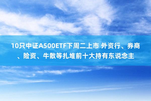 10只中证A500ETF下周二上市 外资行、券商、险资、牛散等扎堆前十大持有东说念主